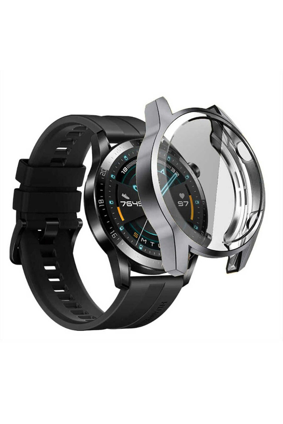 Huawei GT2 46mm Uyumlu Zore Watch Gard 02 Ekran Koruyucu Gri