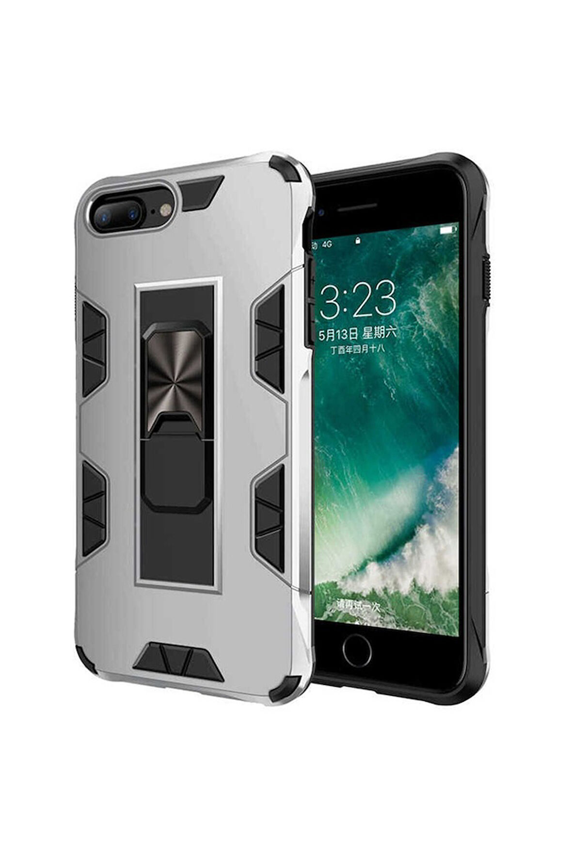 Apple iPhone 6 Plus Uyumlu Kılıf Zore Volve Kapak Gri
