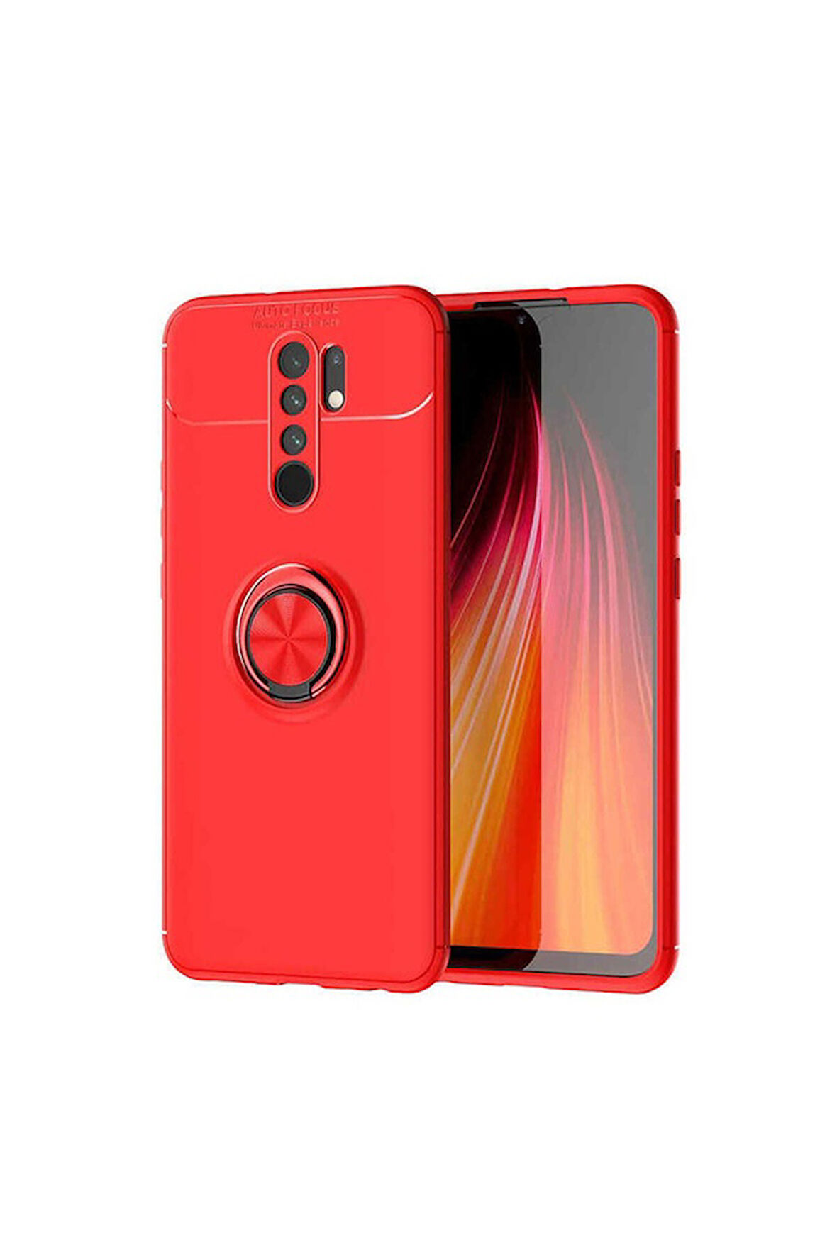 Xiaomi Redmi 9 Uyumlu Kılıf Zore Ravel Silikon Kapak Kırmızı