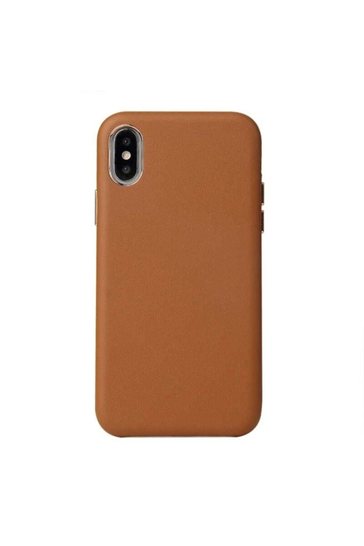 Apple iPhone X Uyumlu Kılıf Zore Eyzi Kapak Kahverengi