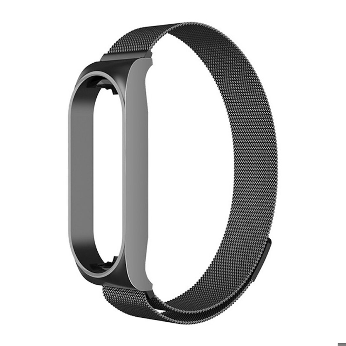 Xiaomi Mi Band 5 Uyumlu Kordon Hasır Metal Mıknatıslı Örgü Zore KRD-01 Kayış NO2