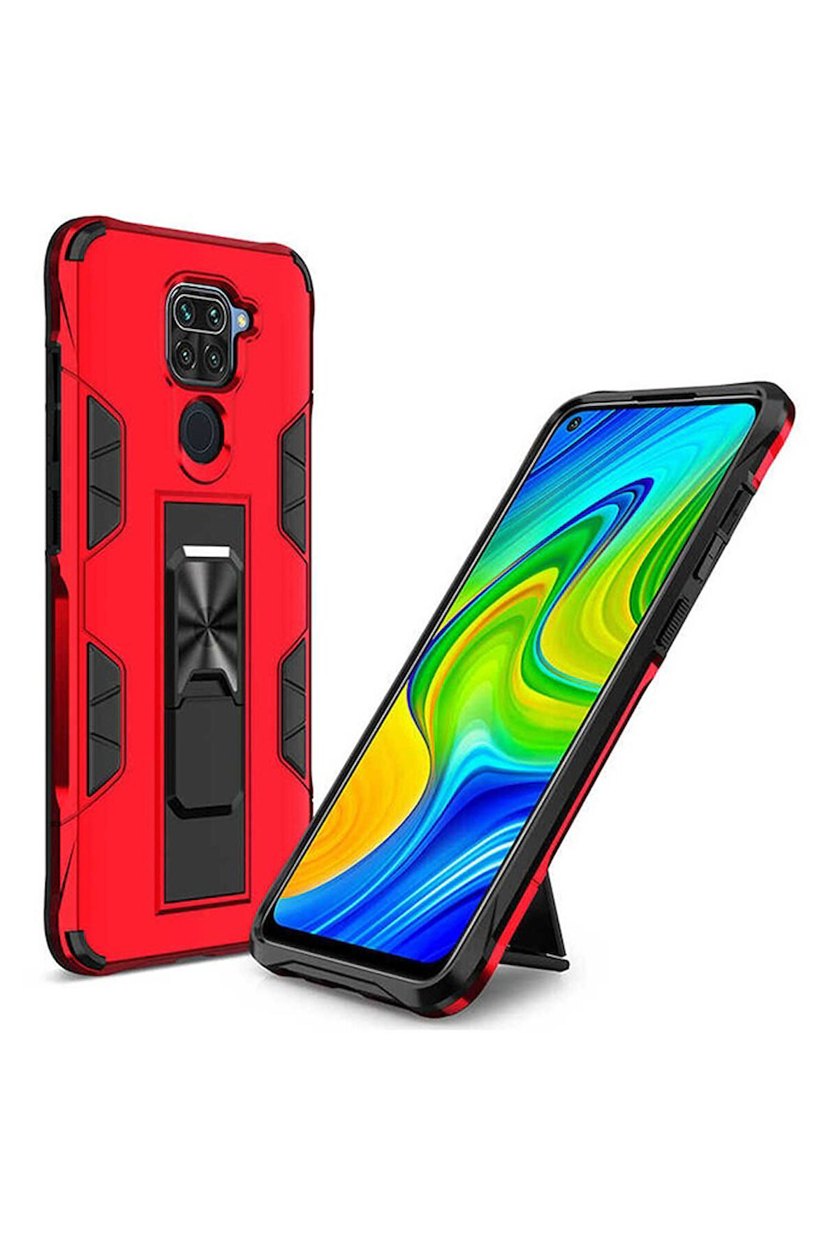 Xiaomi Redmi Note 9 Uyumlu Kılıf Zore Volve Kapak Kırmızı