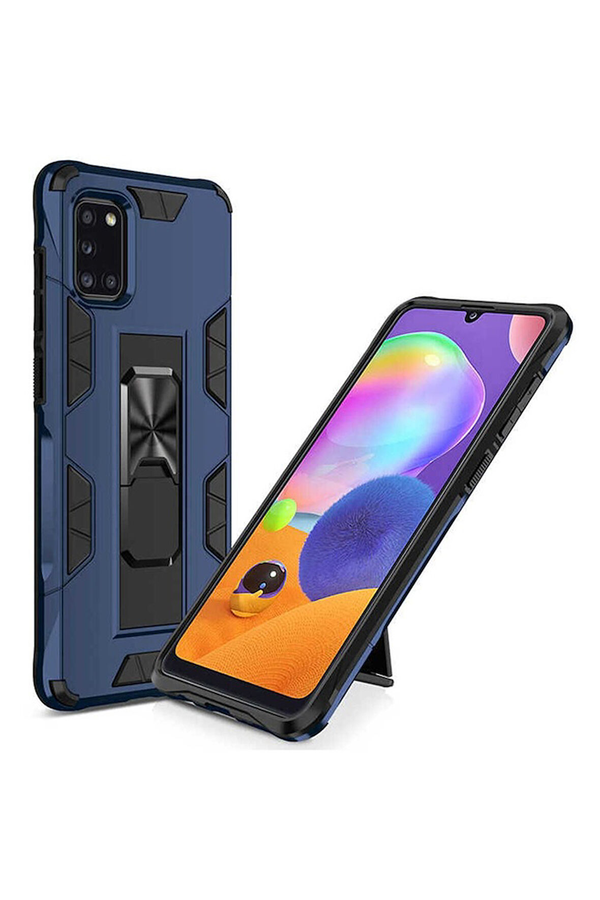 Samsung Galaxy A31 Uyumlu Kılıf Zore Volve Kapak Lacivert