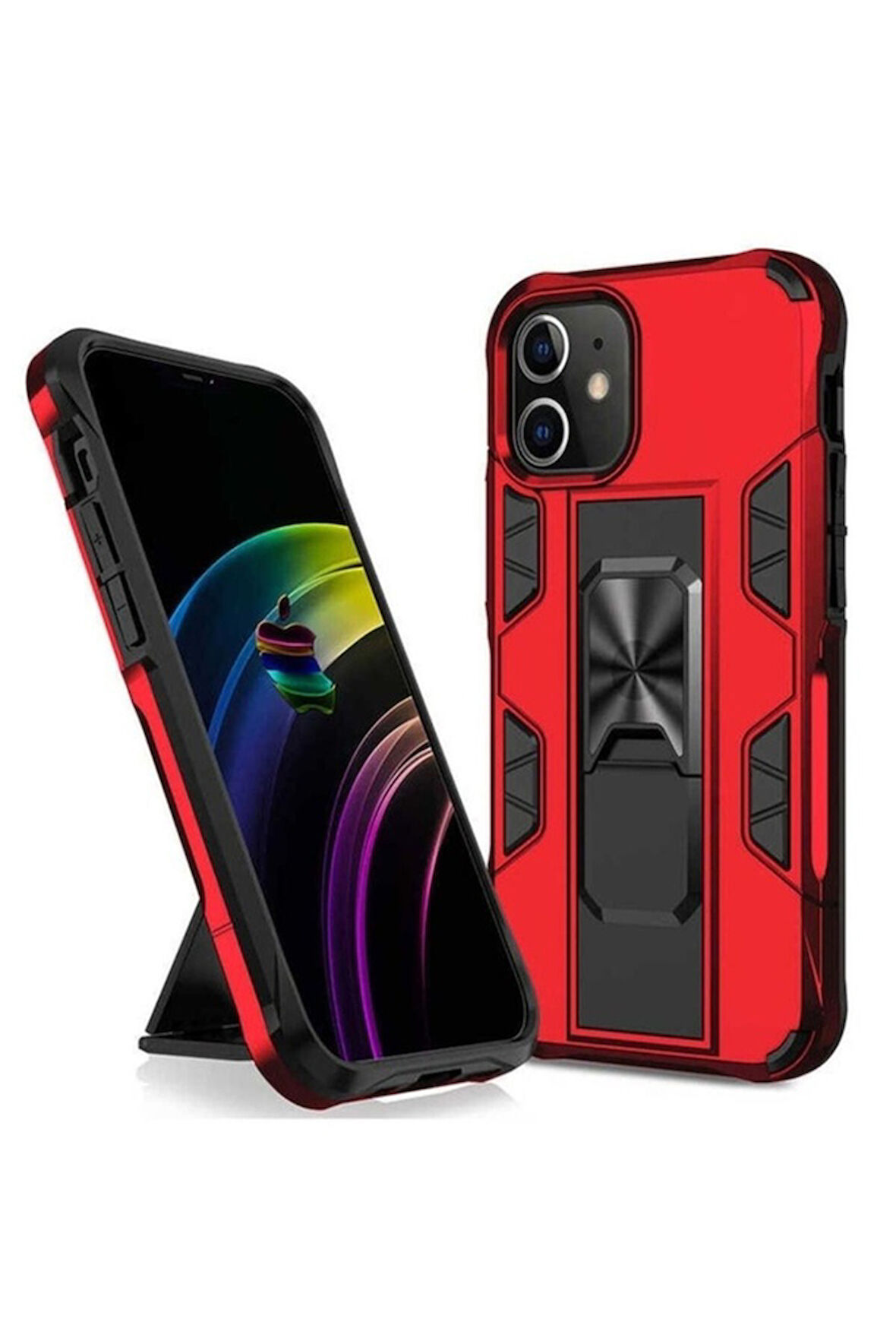 Apple iPhone 12 Mini Uyumlu Kılıf Zore Volve Kapak Kırmızı