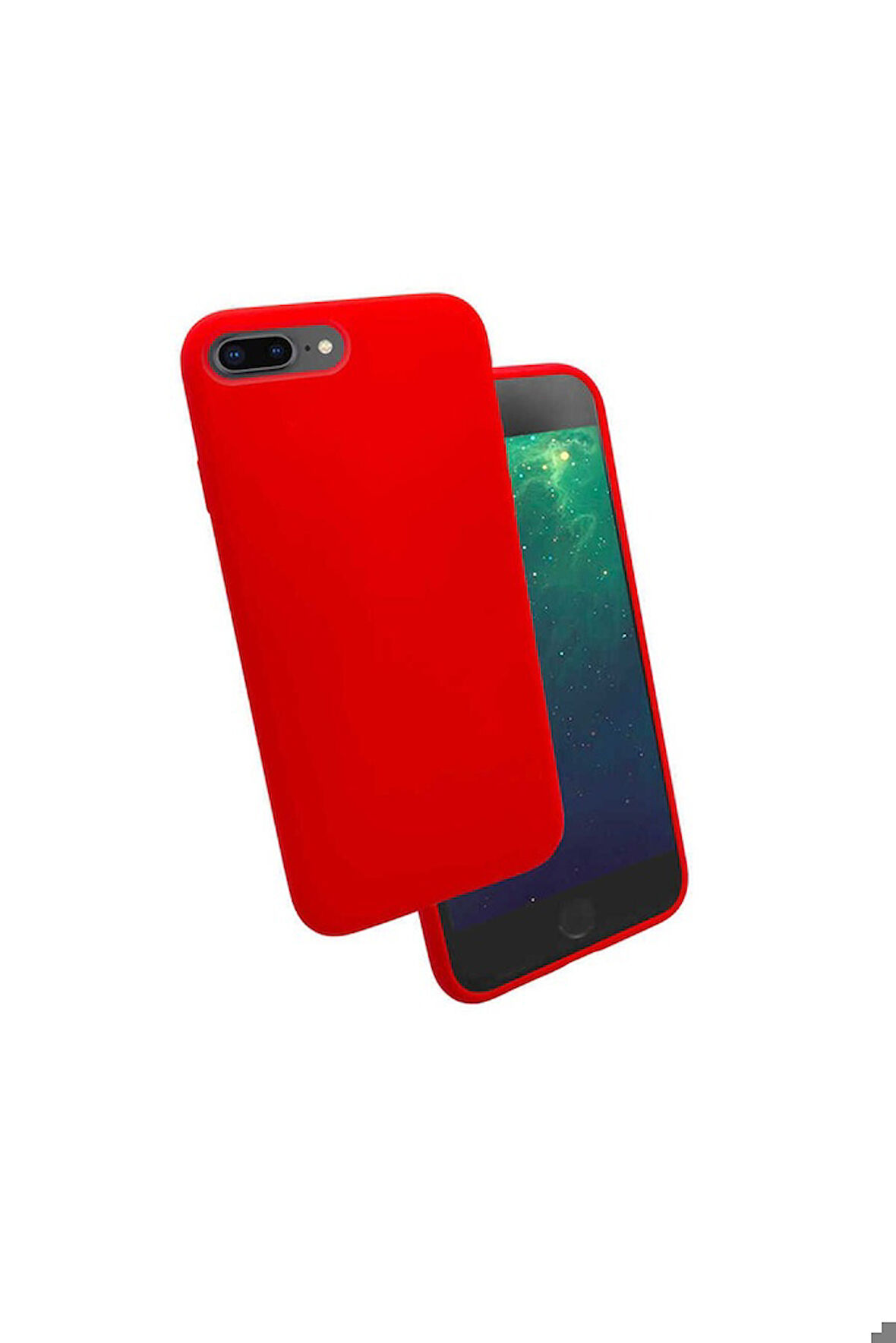 Apple iPhone 8 Plus Uyumlu Kılıf Zore Silk Silikon Kırmızı