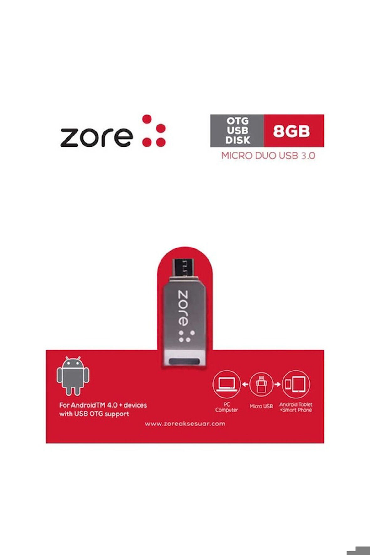 Zore 3.0 Micro Metal OTG 8 GB