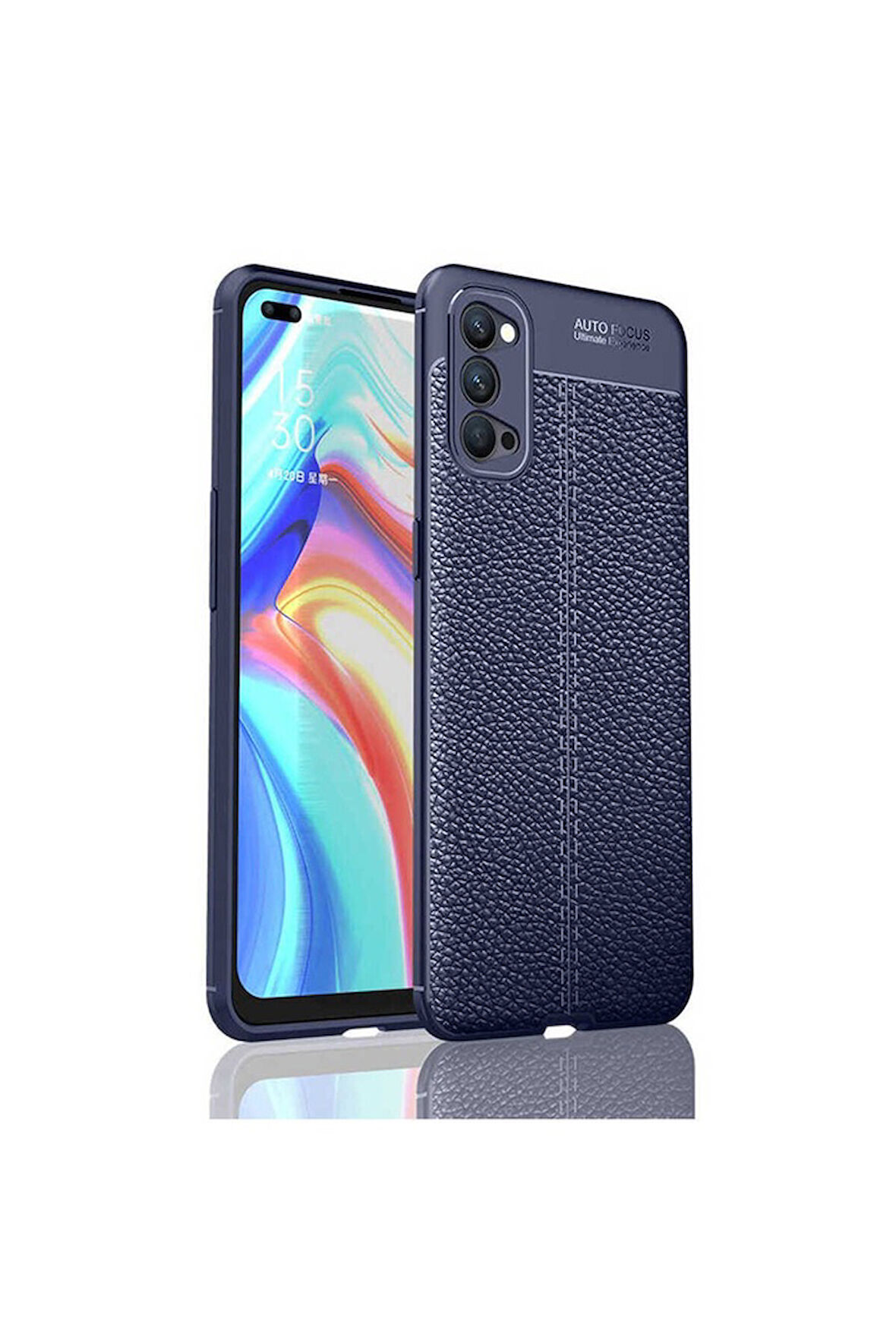 Oppo Reno 4 Uyumlu Kılıf Zore Niss Silikon Kapak Lacivert