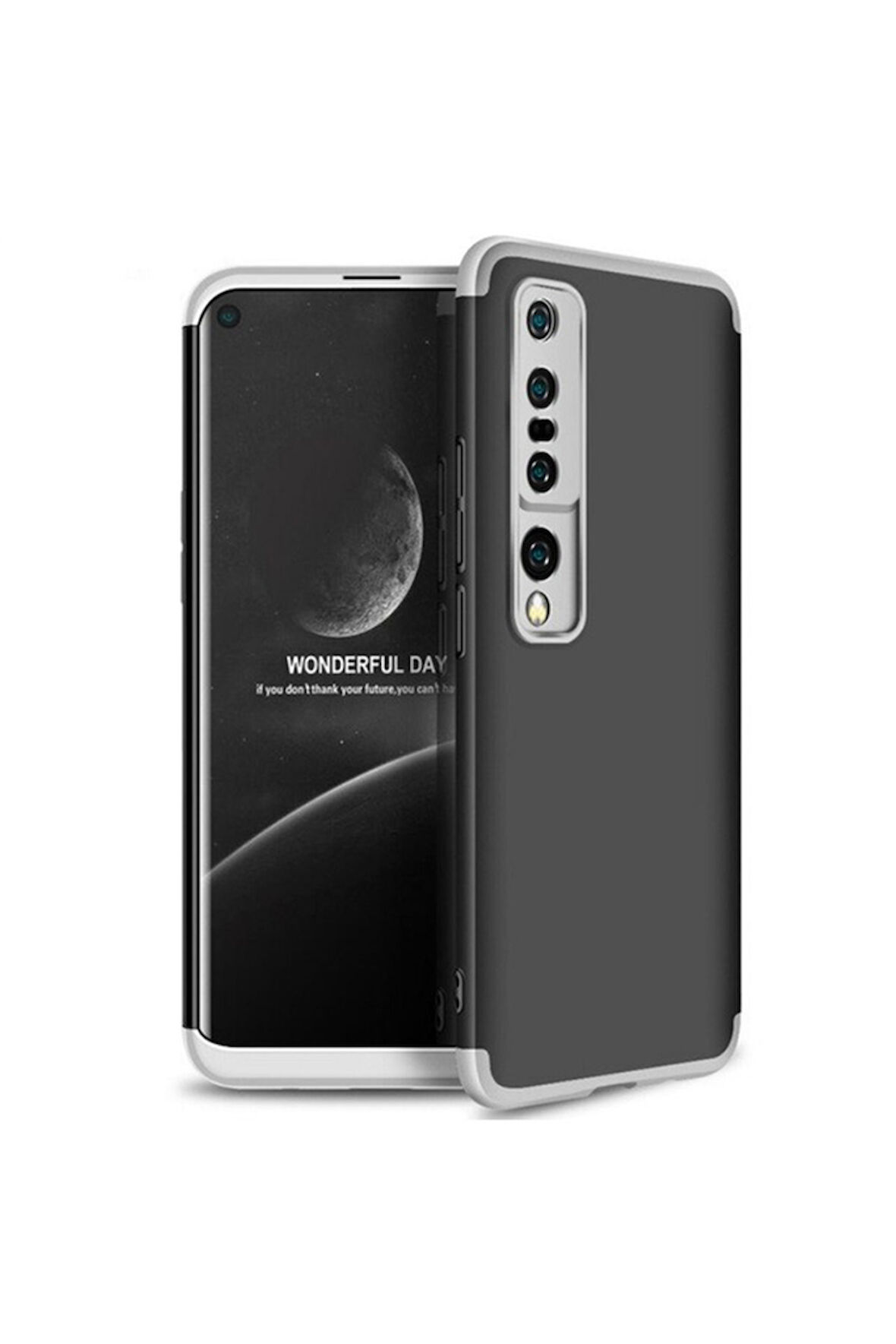 Xiaomi Mi 10 Pro Uyumlu Kılıf Zore Ays Kapak Siyah-Gri