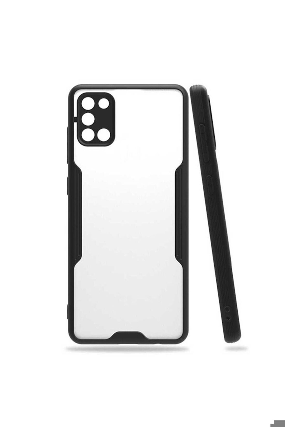 Samsung Galaxy A31 Uyumlu Kılıf Zore Parfe Kapak Siyah