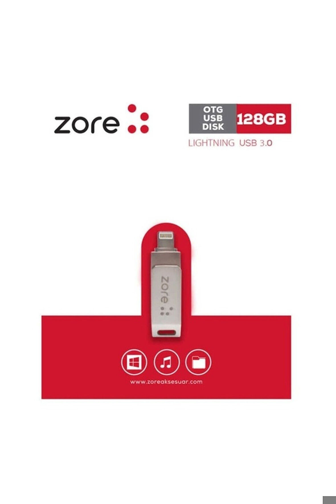 Zore 3.0 Lightning Metal OTG 128 GB