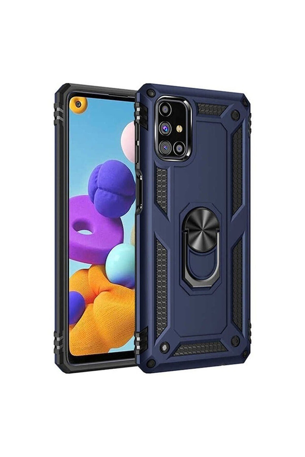 Samsung Galaxy M31S Uyumlu Kılıf Zore Vega Kapak Mavi