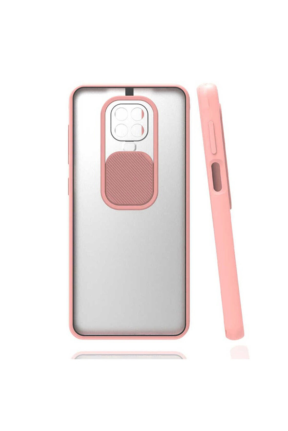 Xiaomi Redmi Note 9 Pro Uyumlu Kılıf Zore Lensi Kapak Pembe Açık