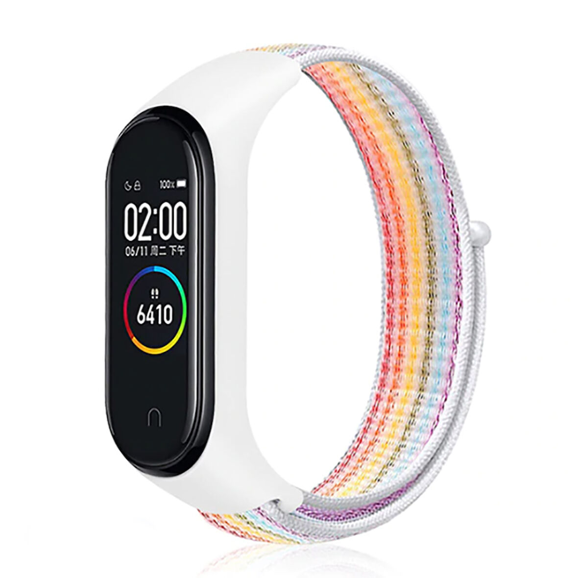 Xiaomi Mi Band 4 Uyumlu Kordon Hasır Örgü Cırt Cırtlı Terletmeyen Zore KRD-03 Kumaş Kayış NO9