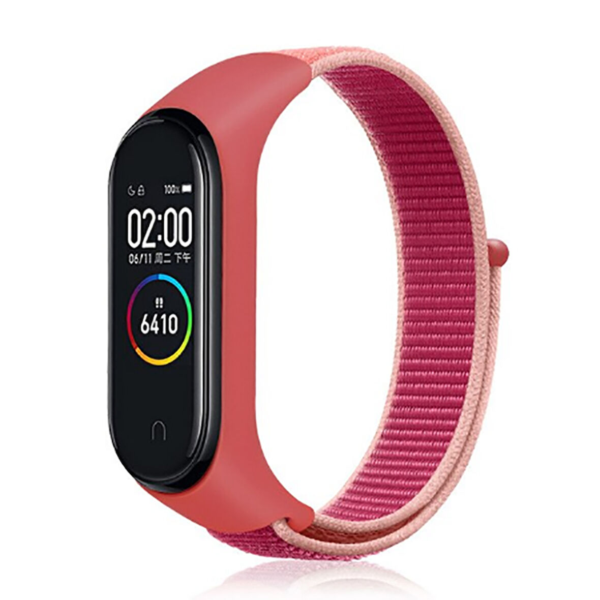 Xiaomi Mi Band 3 Uyumlu Kordon Hasır Örgü Cırt Cırtlı Terletmeyen Zore KRD-03 Kumaş Kayış NO22