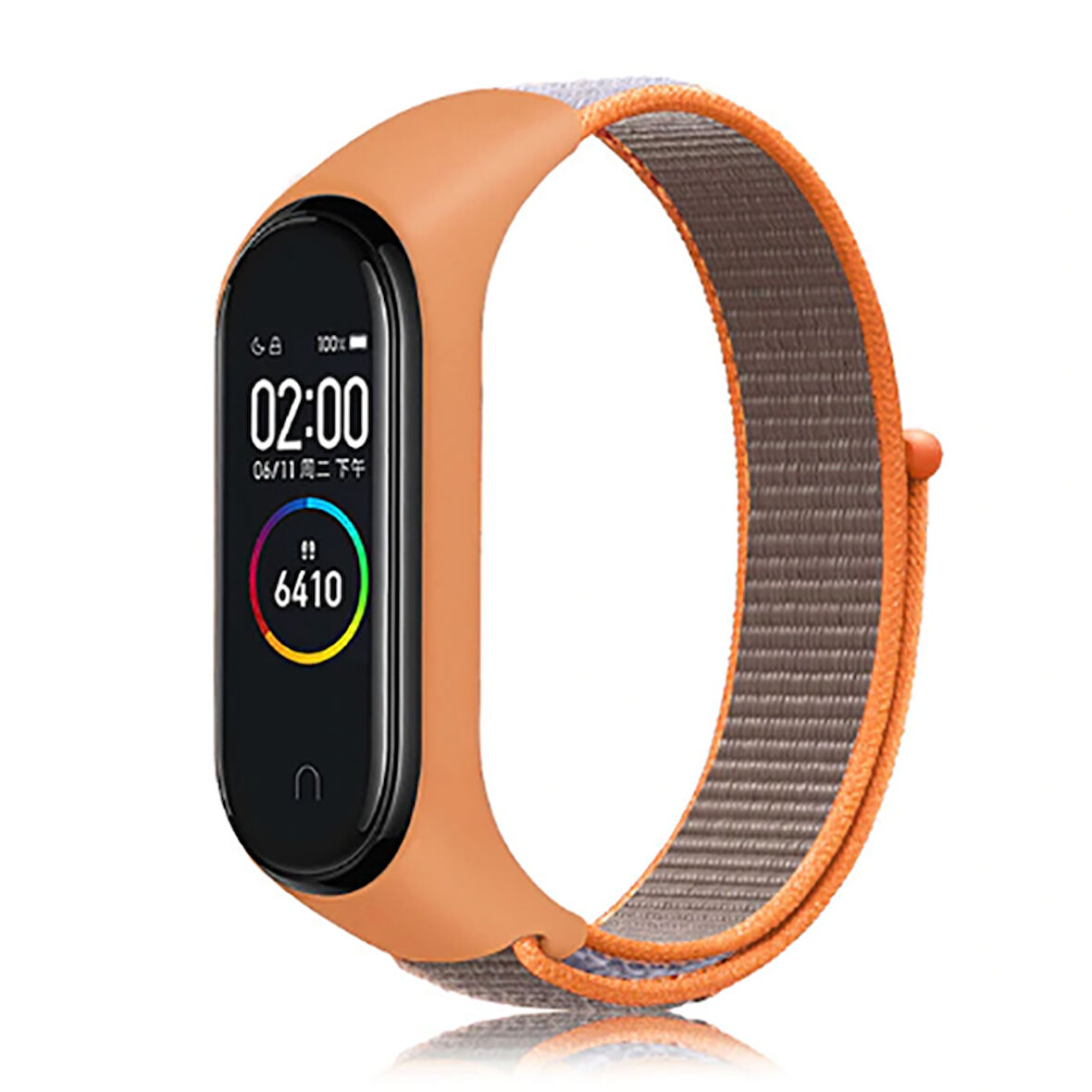 Xiaomi Mi Band 3 Uyumlu Kordon Hasır Örgü Cırt Cırtlı Terletmeyen Zore KRD-03 Kumaş Kayış NO26
