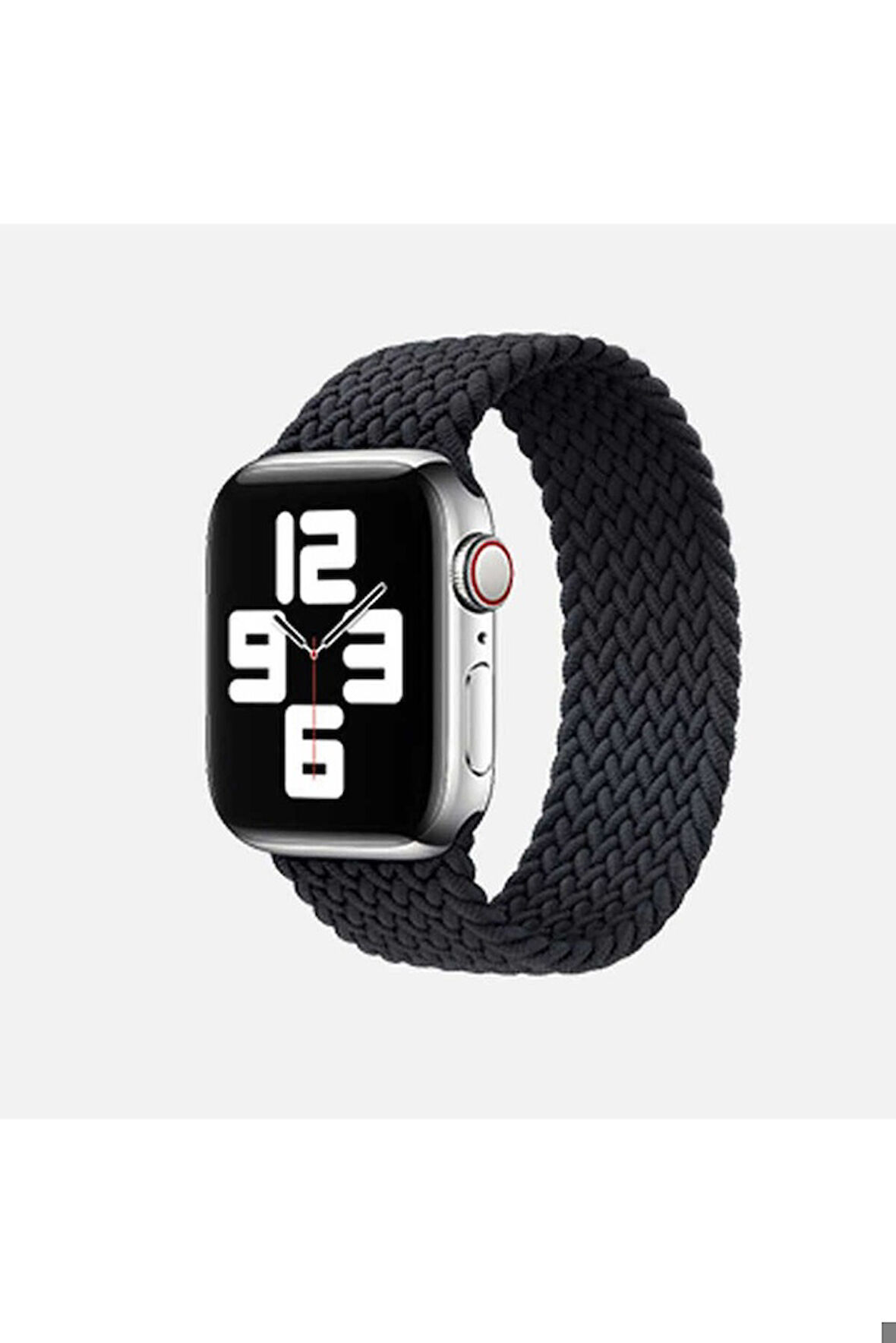 Apple Watch 40mm Uyumlu Kordon Hasır Örgü Esnek KRD-32 Small Kayış Siyah