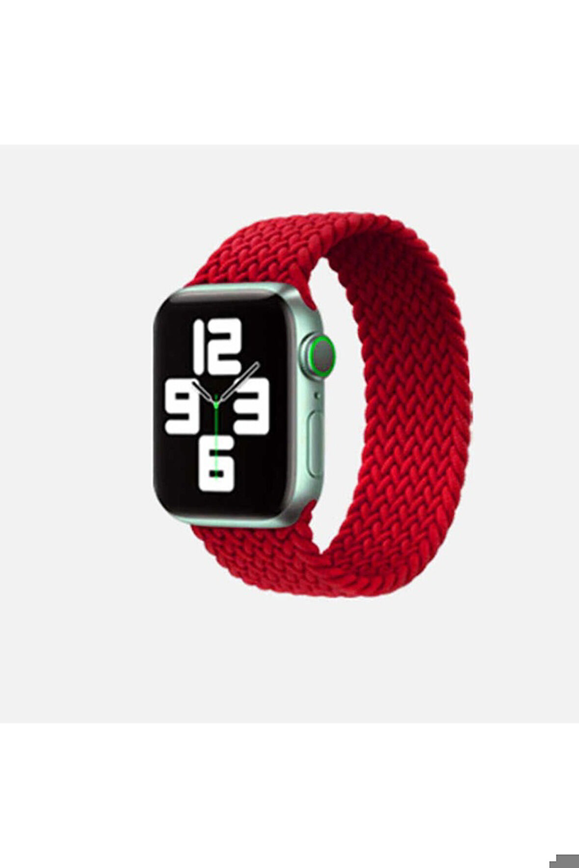 Apple Watch 40mm Uyumlu Kordon Hasır Örgü Esnek KRD-32 Medium Kayış Kırmızı