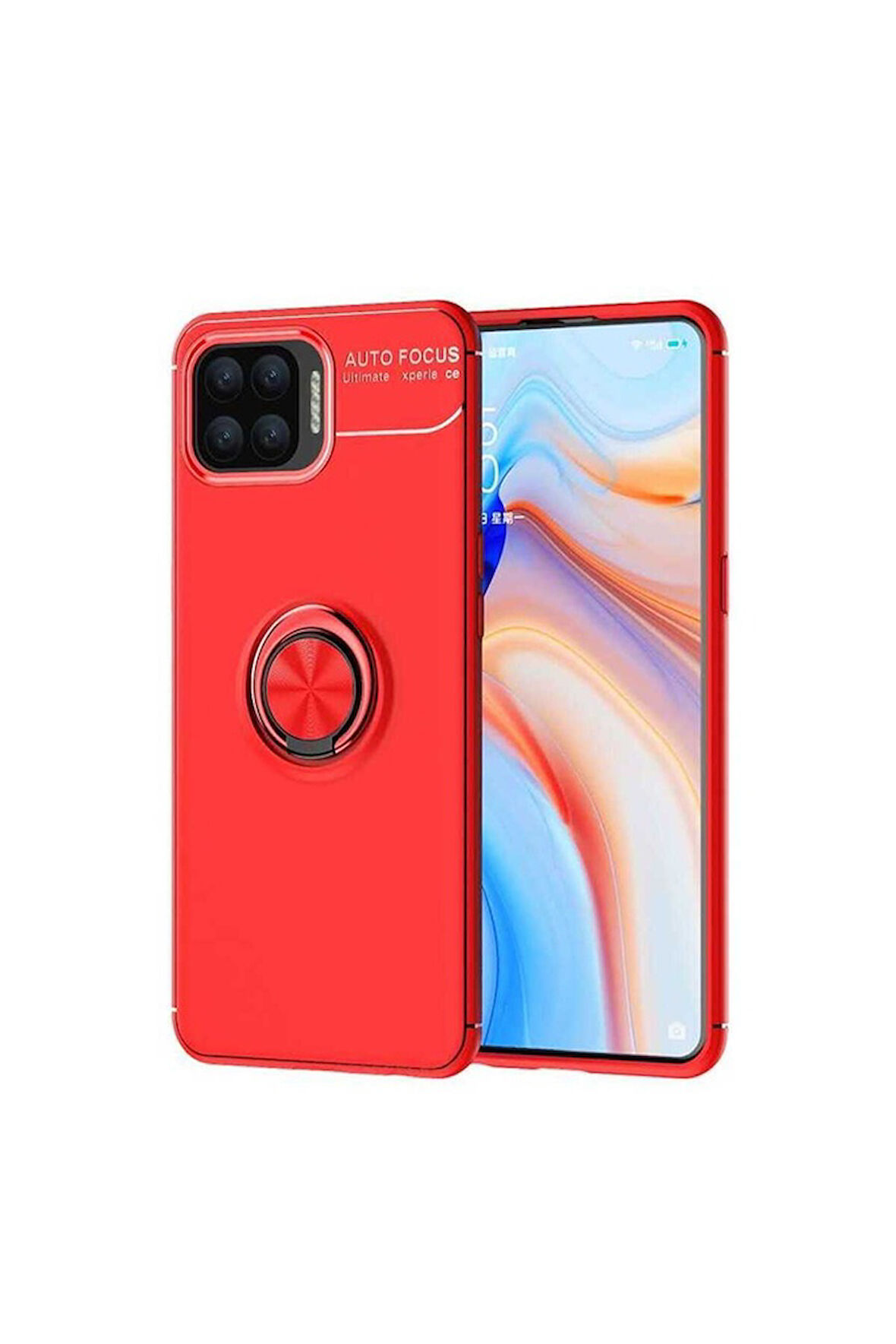Oppo Reno Uyumlu A73 Kılıf Zore Ravel Silikon Kapak Kırmızı