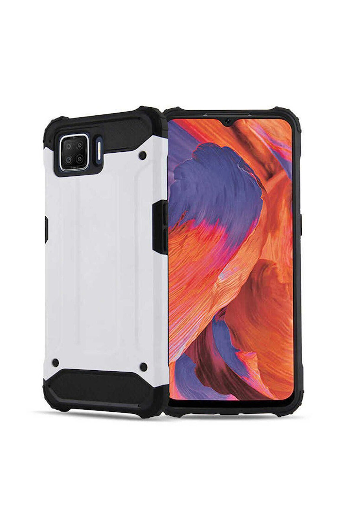 Oppo A73 Uyumlu Kılıf Zore Crash Silikon Kapak Gri