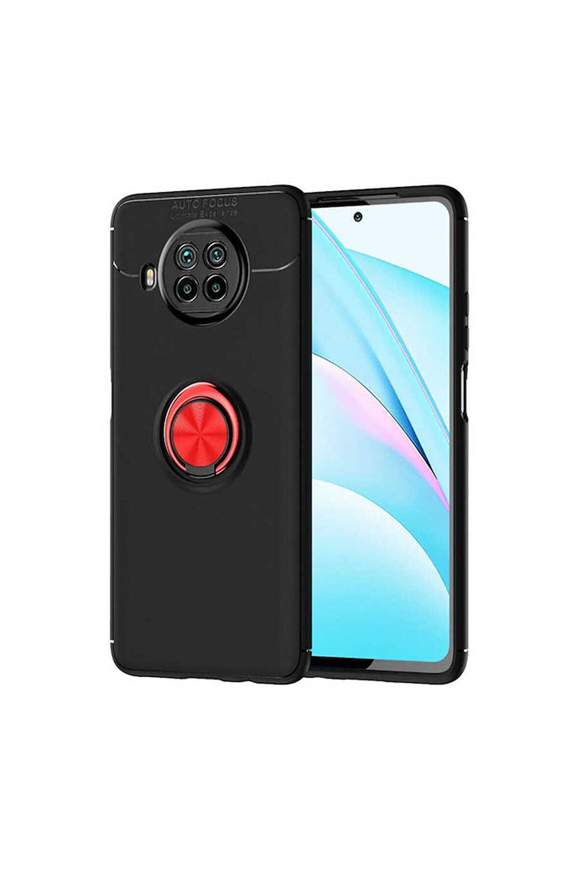 Xiaomi Mi 10T Lite 5G Uyumlu Kılıf Zore Ravel Silikon Kapak Siyah-Kırmızı