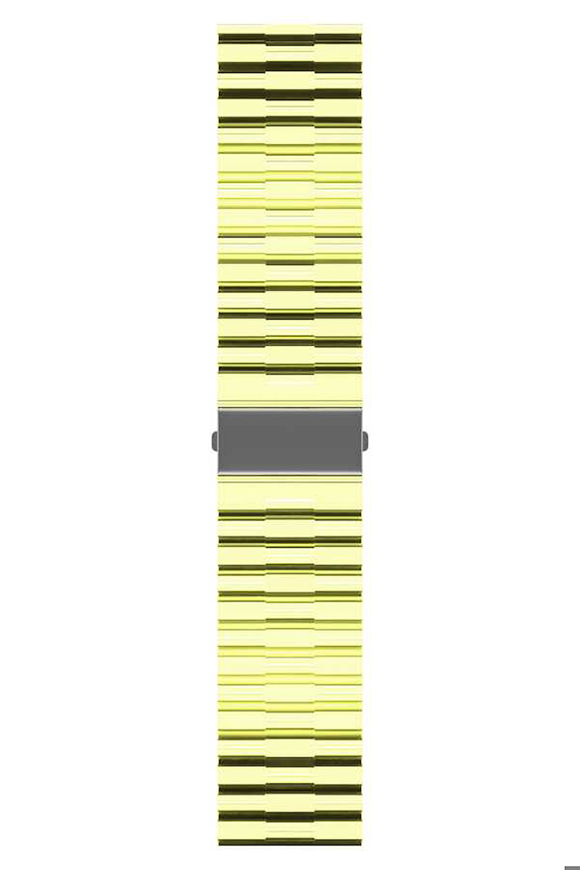 Samsung Gear S2 20mm Uyumlu Kordon Şeffaf Renkli Transparan KRD-27 Kayış Sarı