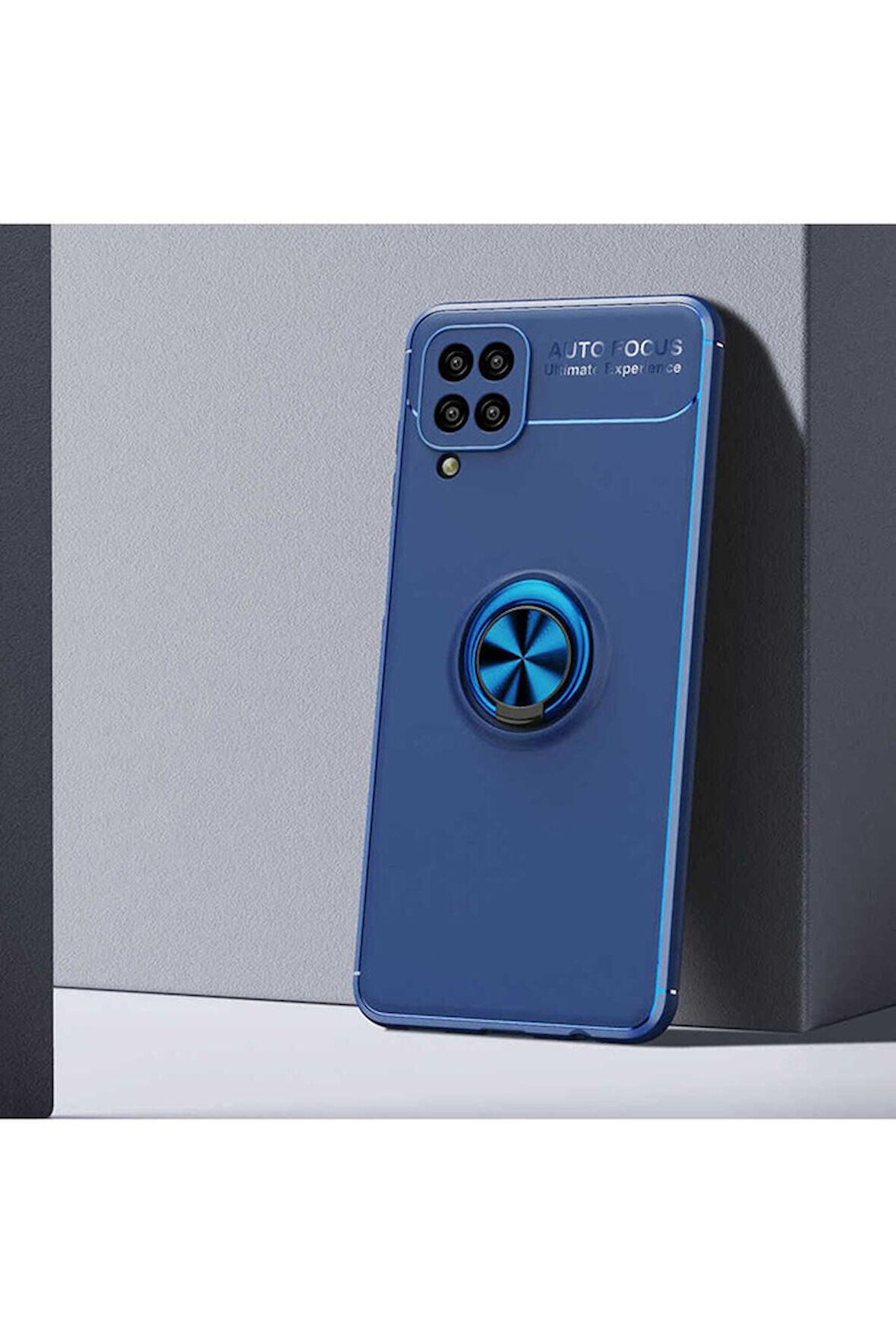Samsung Galaxy A12 Uyumlu Kılıf Zore Ravel Silikon Kapak Mavi