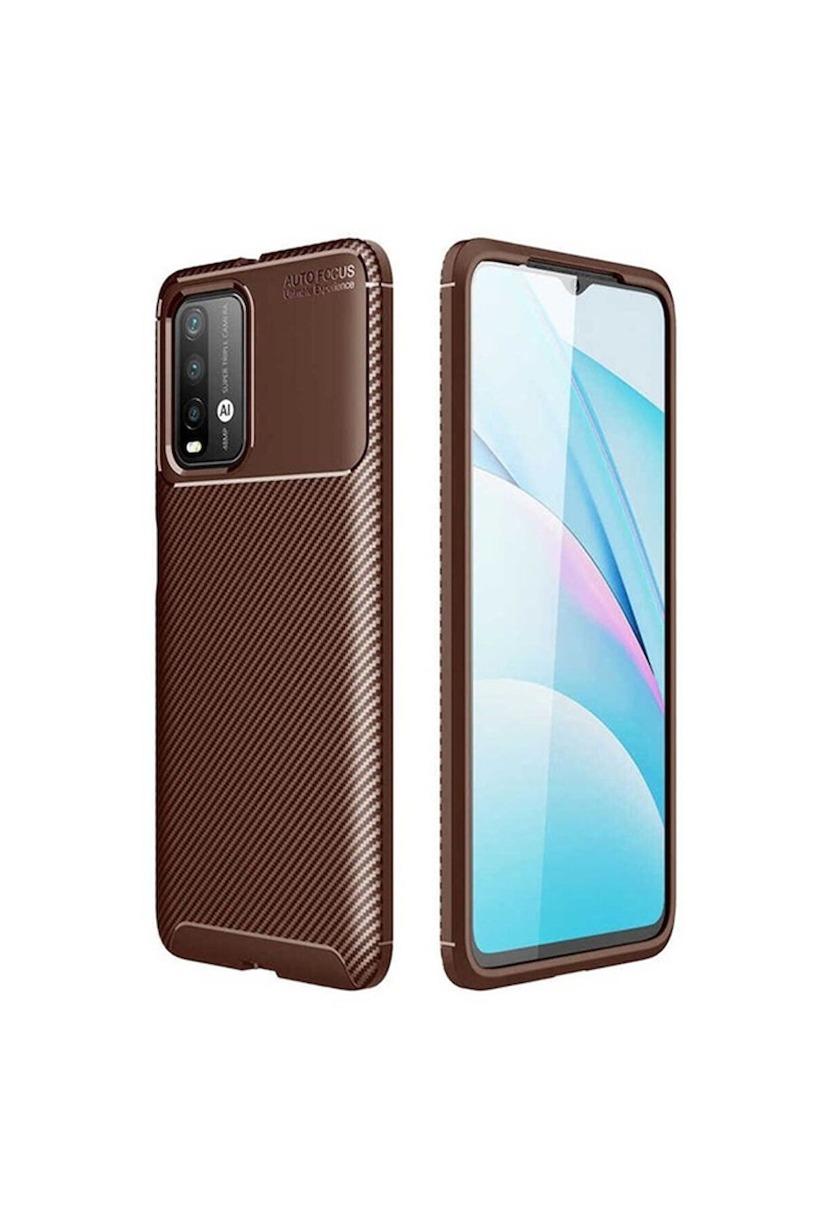 Xiaomi Redmi Note 9 4G Uyumlu Kılıf Zore Negro Silikon Kapak Kahverengi