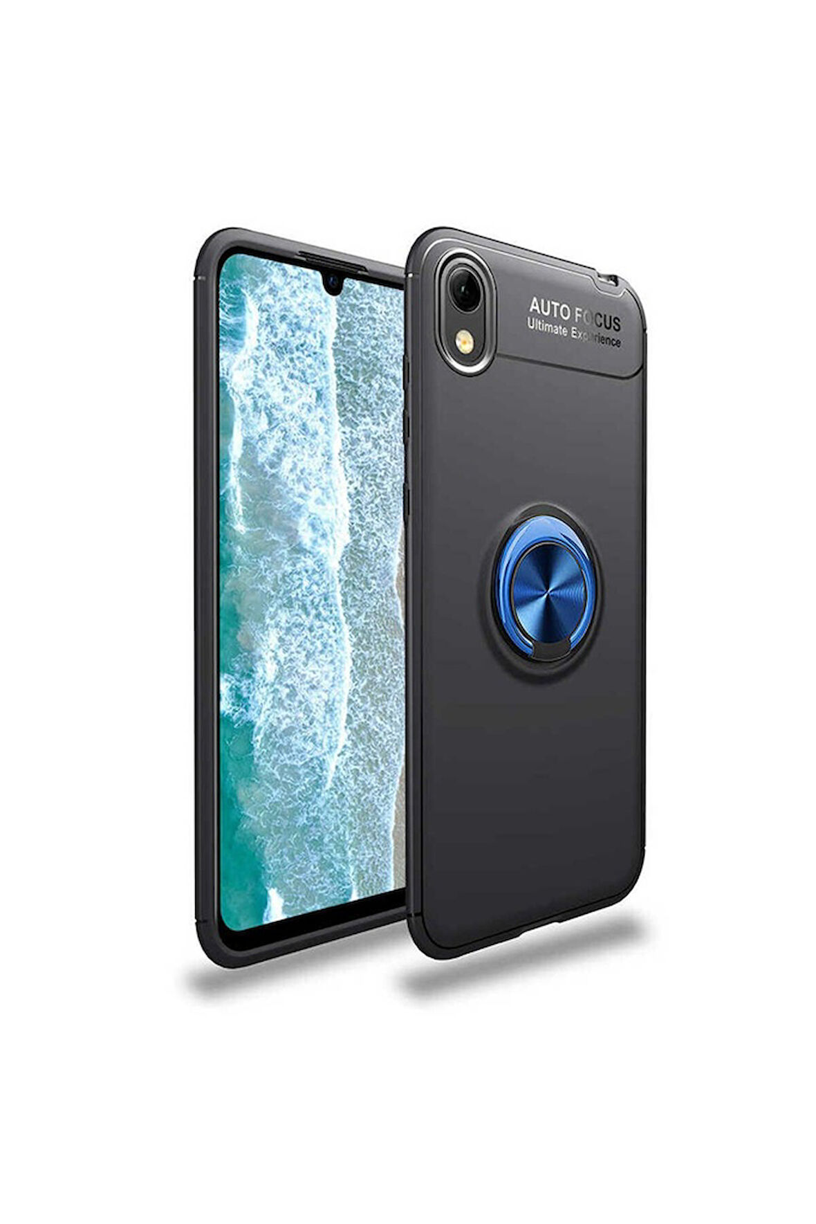 Huawei Y5 2019 Uyumlu Kılıf Zore Ravel Silikon Kapak Siyah-Mavi