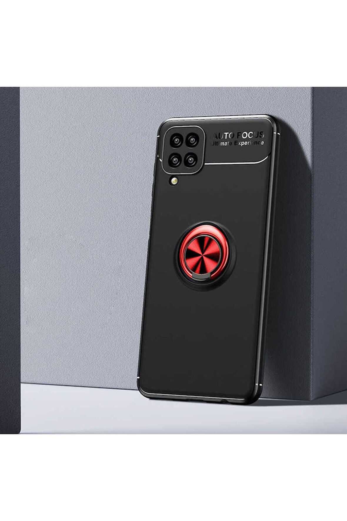 Samsung Galaxy M12 Uyumlu Kılıf Zore Ravel Silikon Kapak Siyah-Kırmızı