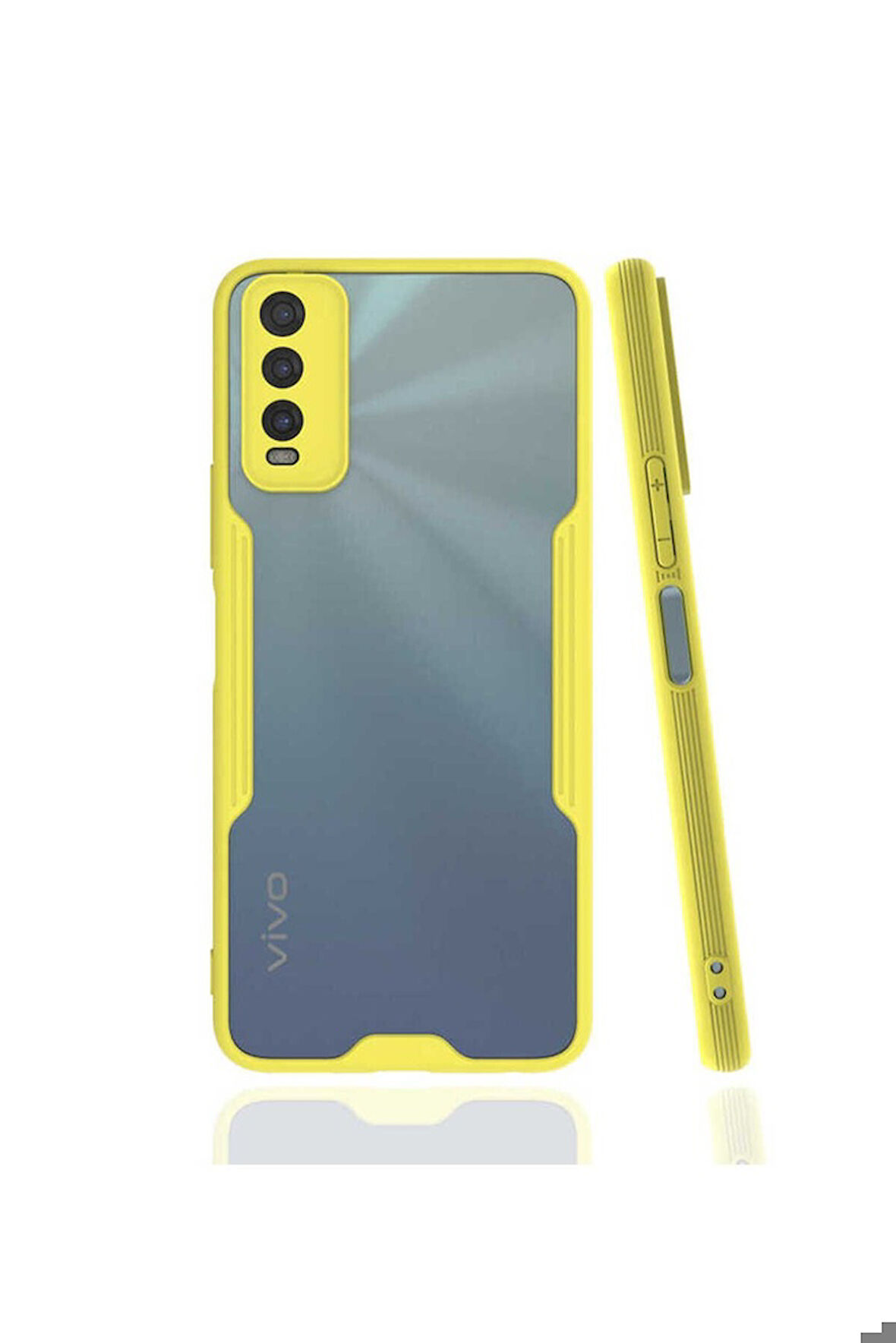 Vivo Y20S Uyumlu Kılıf Zore Parfe Kapak Sarı
