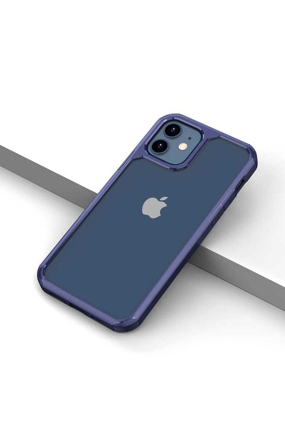 Apple iPhone 12 Uyumlu Kılıf Zore Roll Kapak Mavi