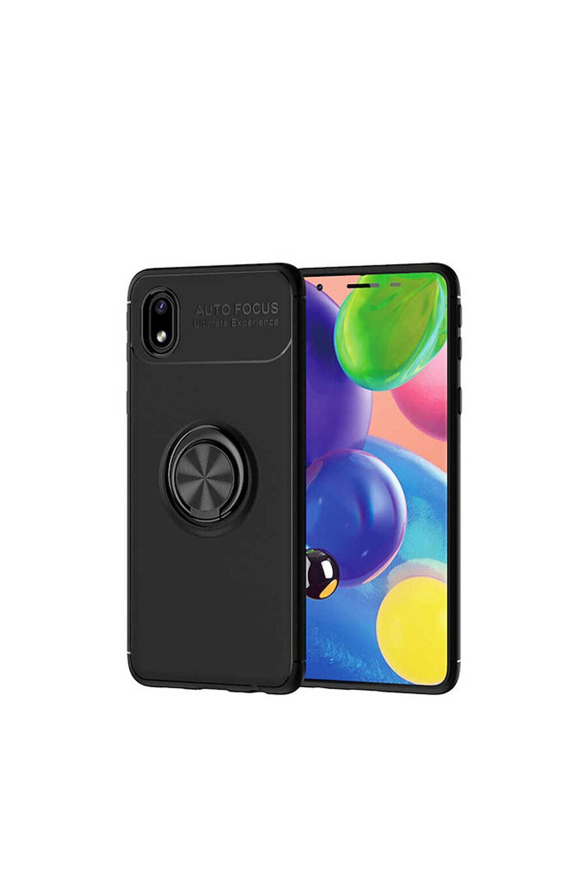 Samsung Galaxy A01 Core Uyumlu Kılıf Zore Ravel Silikon Kapak Siyah