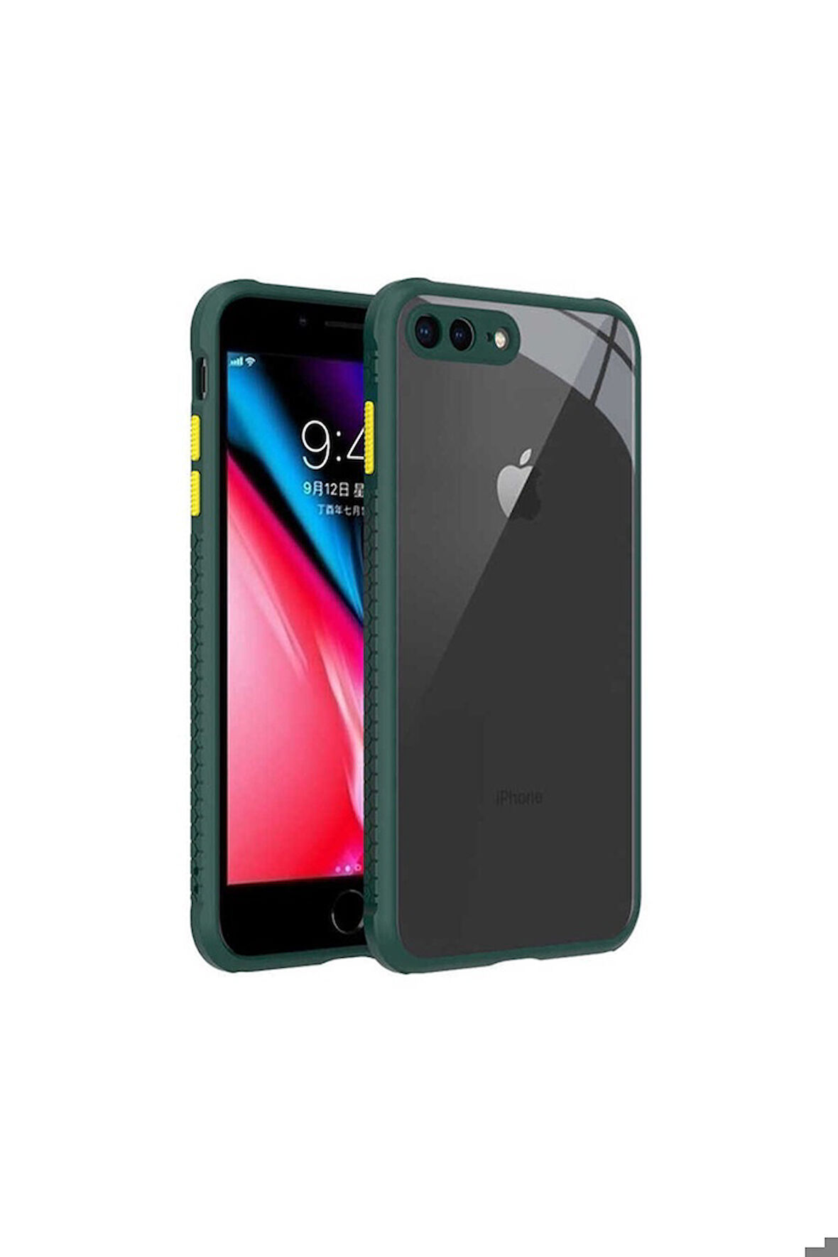 Apple iPhone 8 Plus Uyumlu Kılıf Zore Kaff Kapak Koyu Yeşil