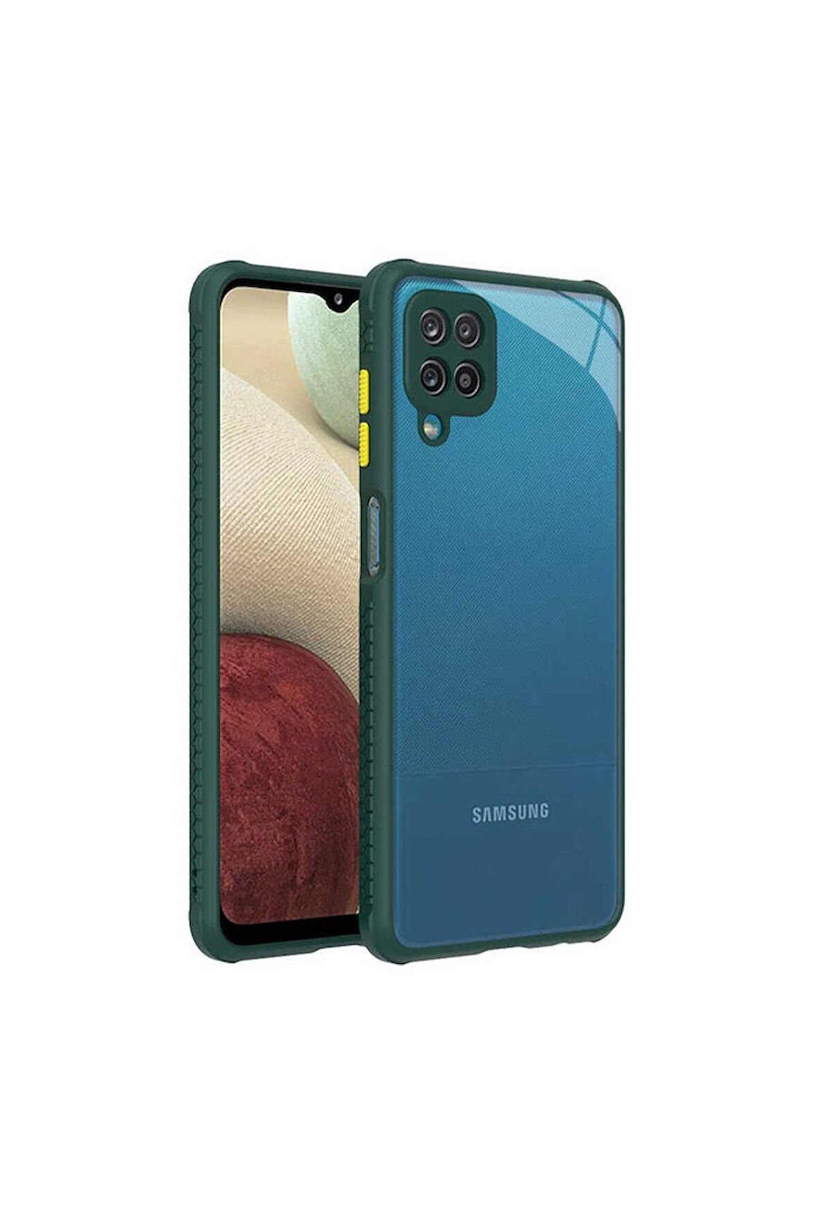 Samsung Galaxy A12 Uyumlu Kılıf Zore Kaff Kapak Koyu Yeşil