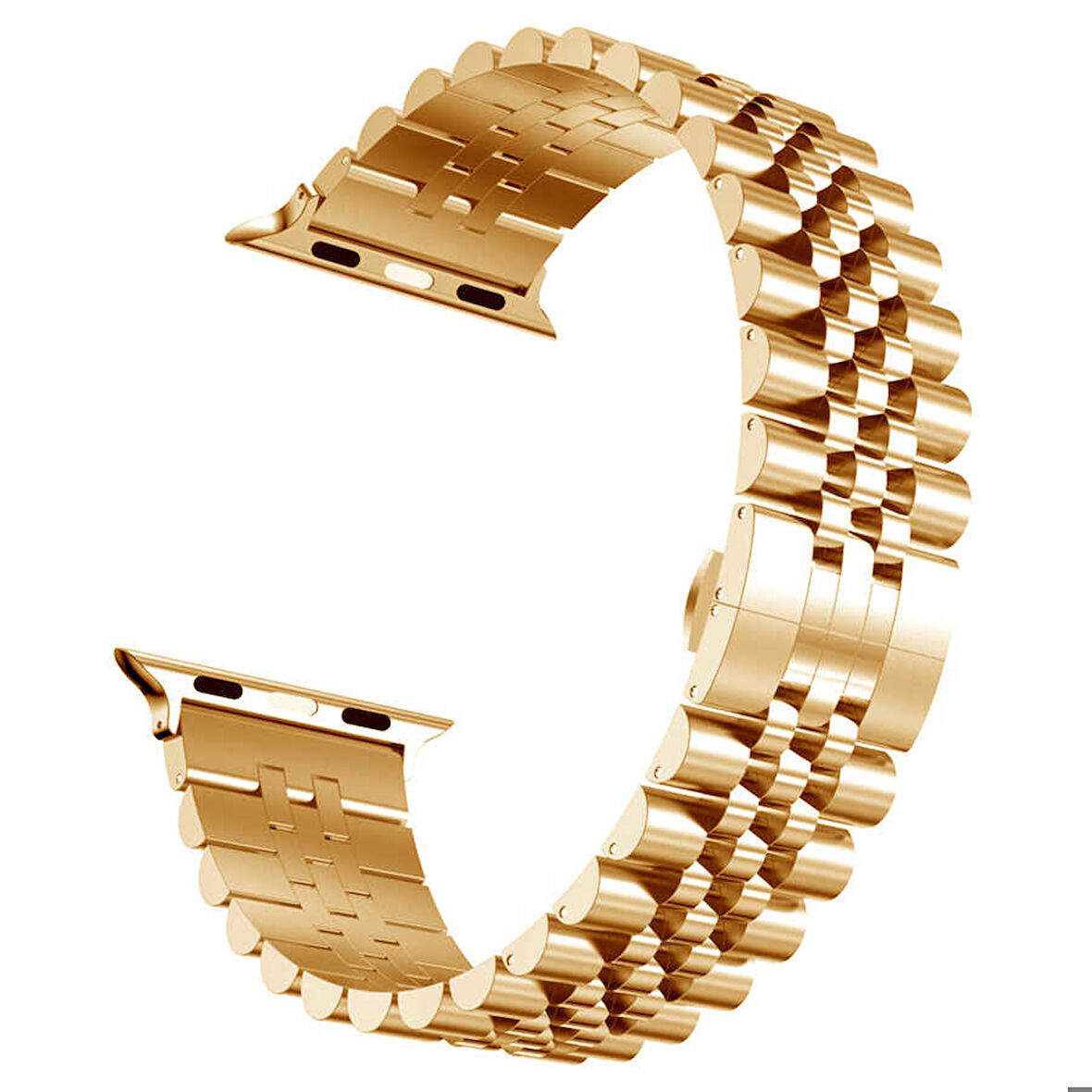 Apple Watch 40mm Uyumlu Kordon Paslanmaz Çelik Rolex Metal KRD-36 Kayış Rose Gold