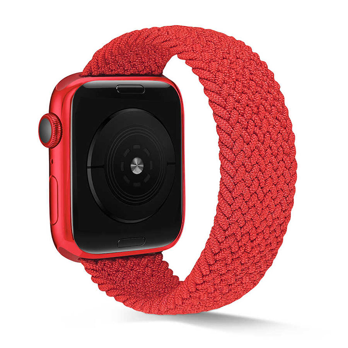 Apple Watch 38mm Uyumlu Kordon Örgü İşlemeli Esnek KRD-38 Small Kordon Kırmızı