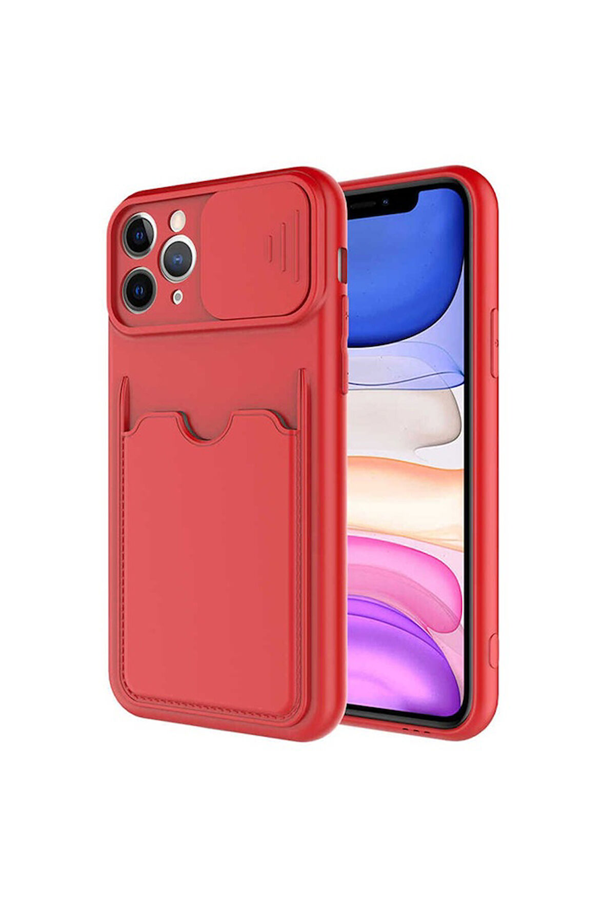 Apple iPhone 11 Pro Max Uyumlu Kılıf Zore Kartix Kapak Kırmızı