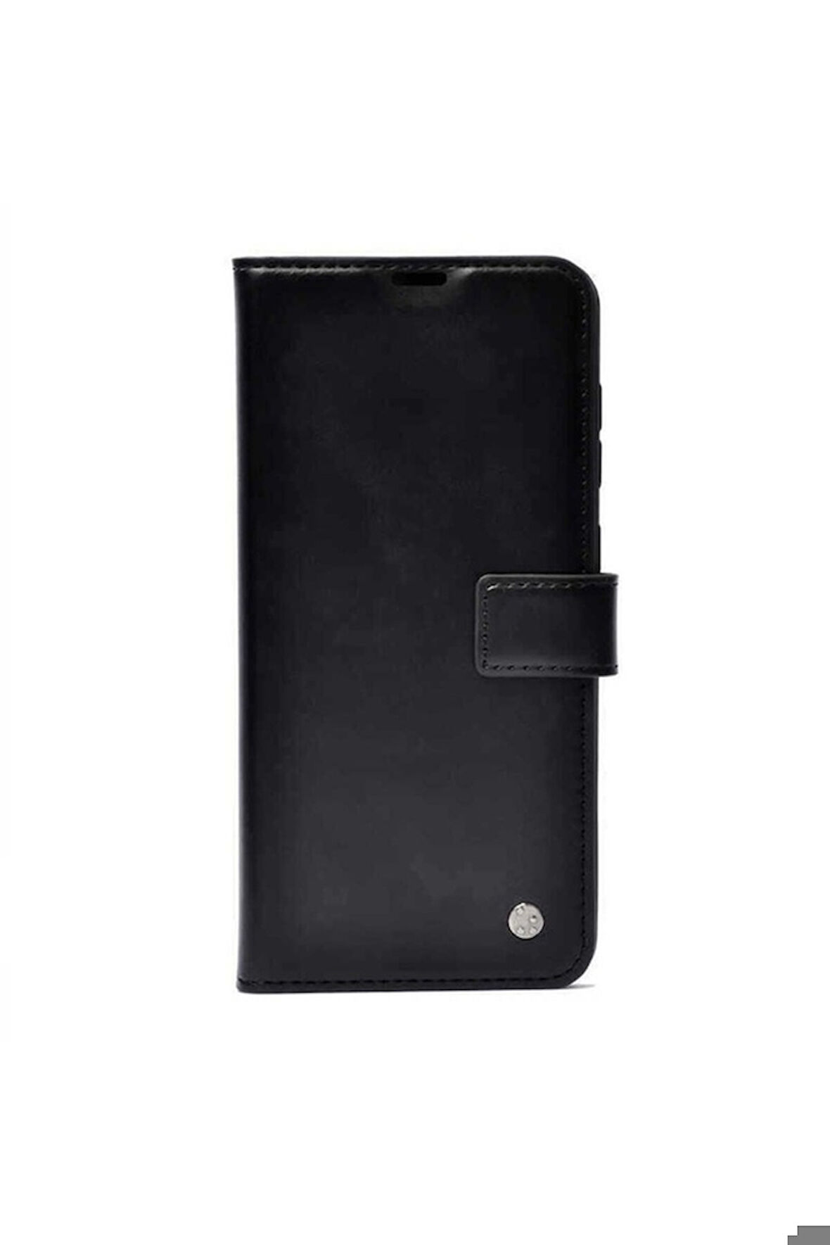 Oppo A54 4G Uyumlu Kılıf Zore Kar Deluxe Kapaklı Kılıf Siyah