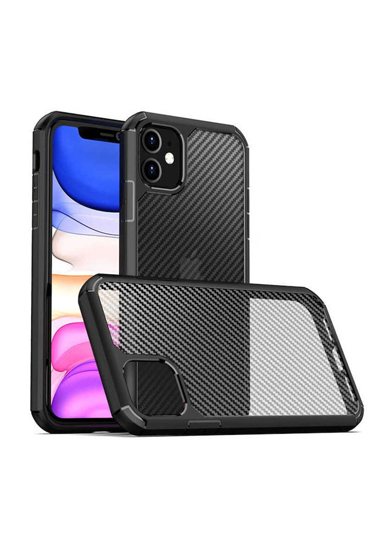 Apple iPhone 11 Uyumlu Kılıf Zore İnoks Kapak Siyah