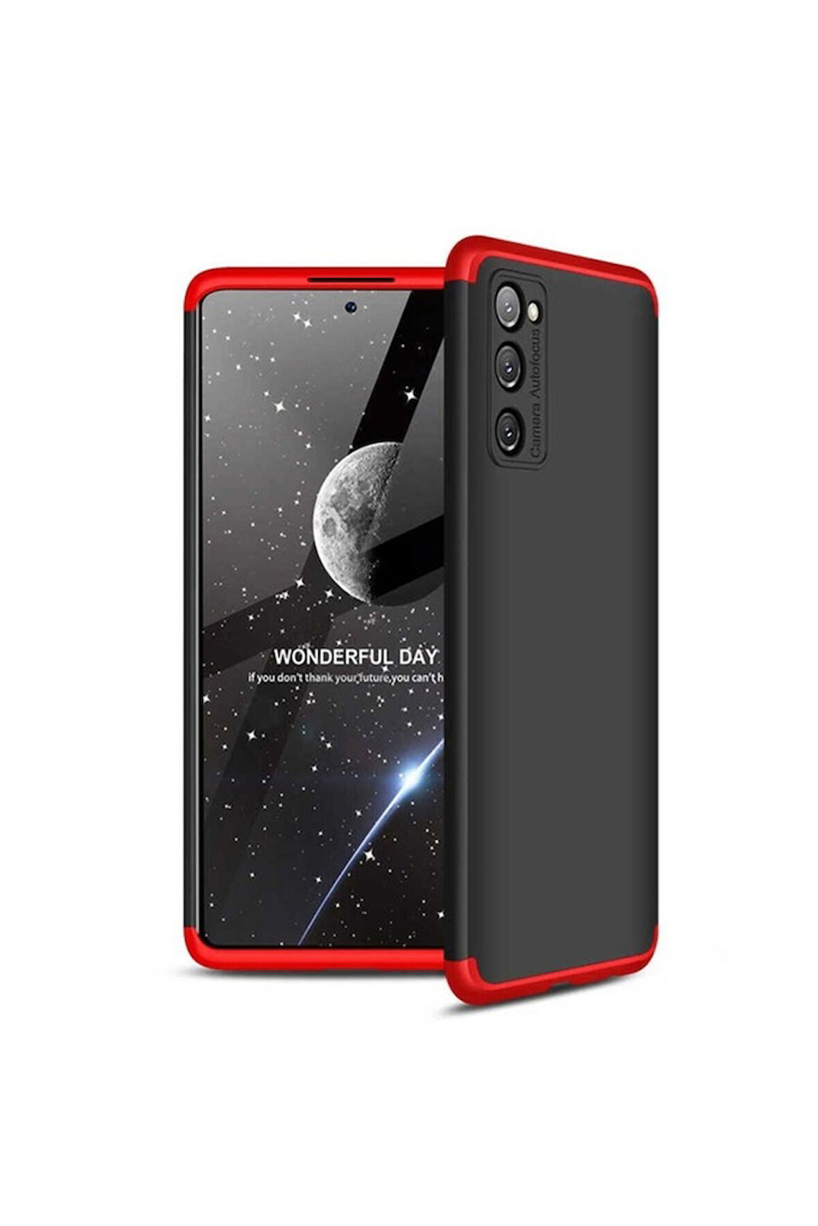 Samsung Galaxy S20 FE Uyumlu Kılıf Zore Ays Kapak Siyah-Kırmızı