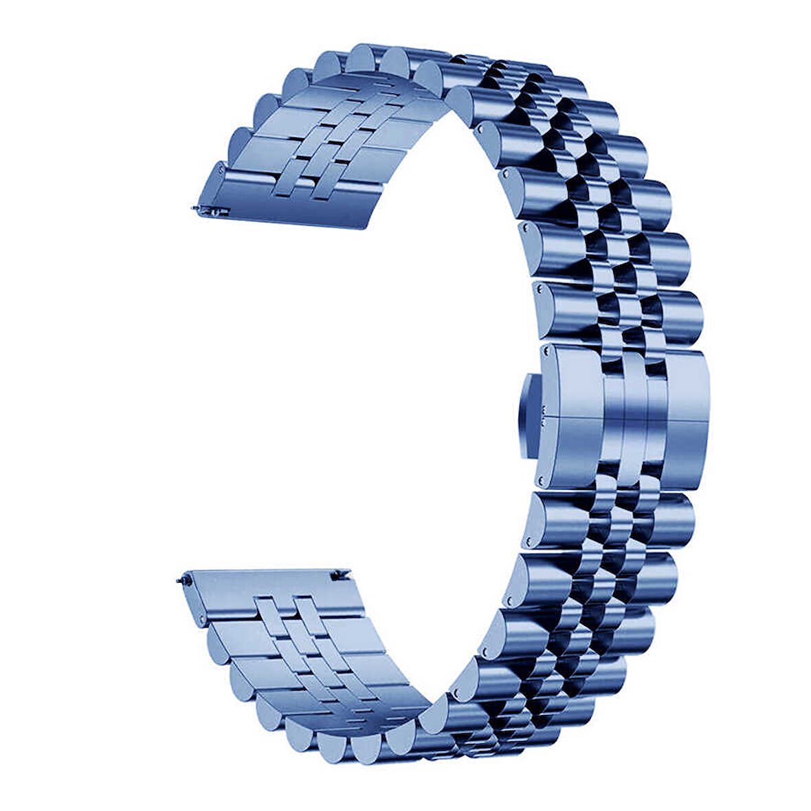 Huawei GT2 42mm 20mm Uyumlu Kordon Paslanmaz Çelik Rolex Metal KRD-36 Kayış Lacivert