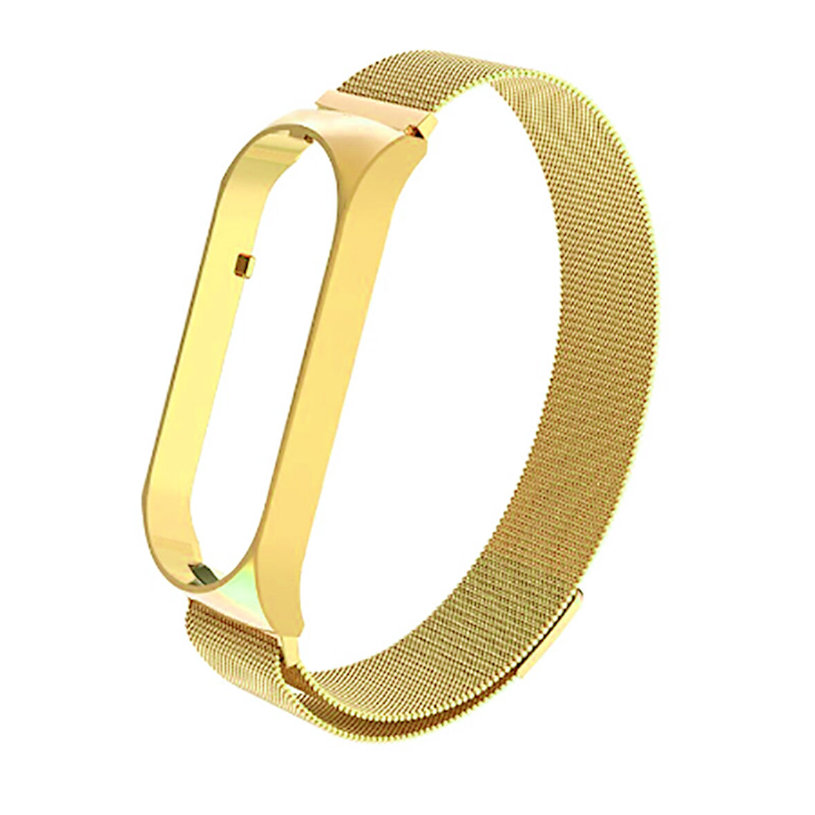 Xiaomi Mi Band 6 Uyumlu Kordon Hasır Metal Mıknatıslı Örgü Zore KRD-01 Kayış NO4