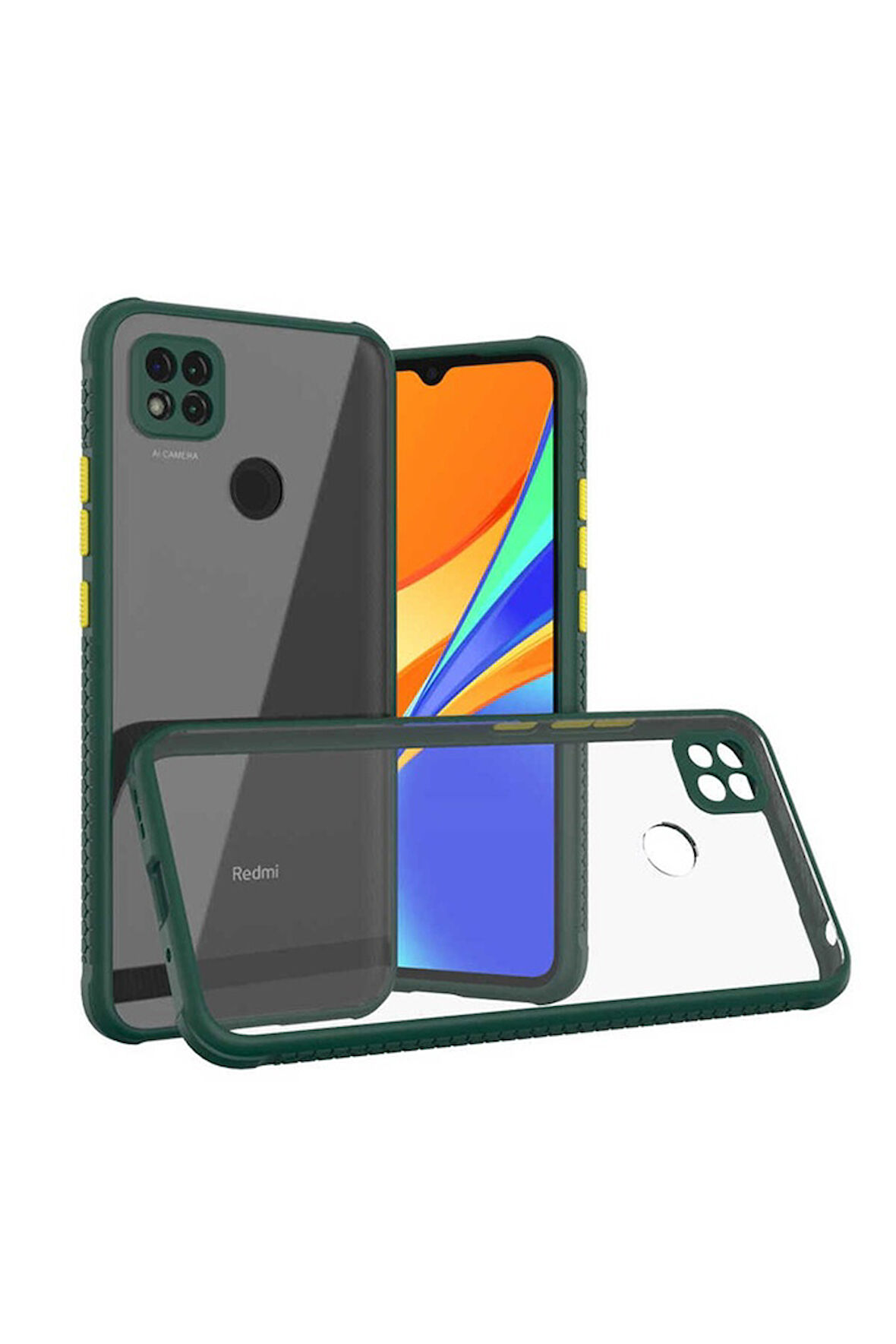 Xiaomi Redmi 9C Uyumlu Kılıf Zore Kaff Kapak Koyu Yeşil