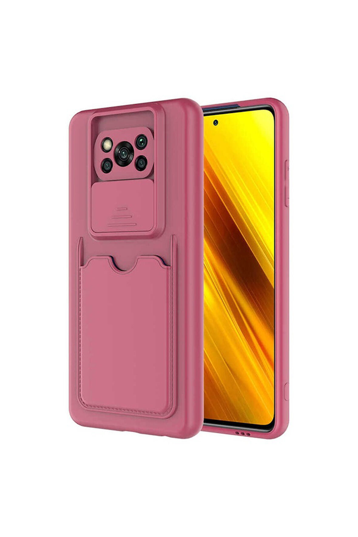 Xiaomi Poco X3 Uyumlu Kılıf Zore Kartix Kapak Koyu Mor