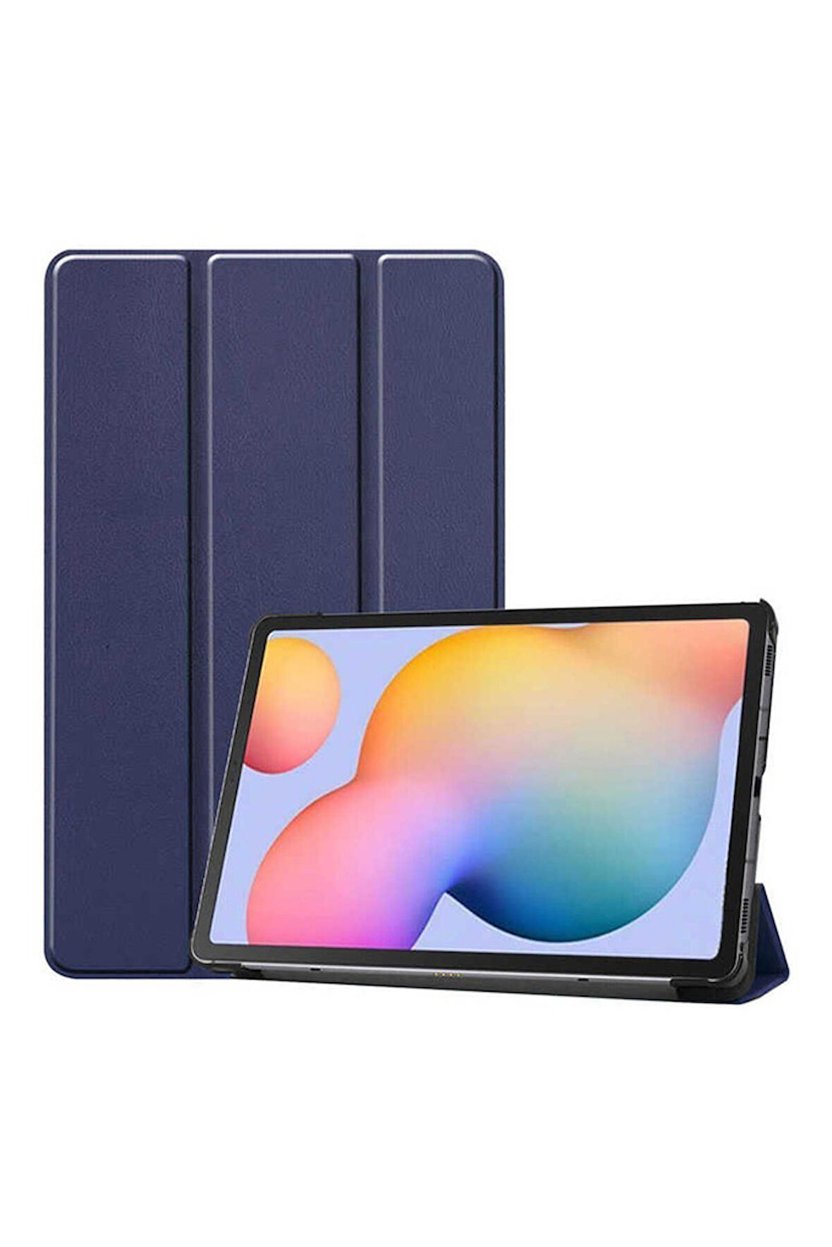 Samsung Galaxy Tab A7 Lite T225 Uyumlu Zore Smart Cover Standlı 1-1 Kılıf Lacivert