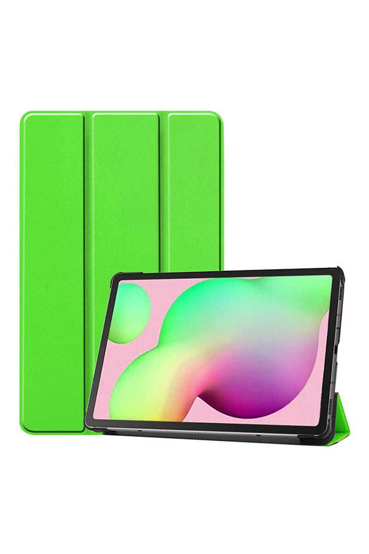 Samsung Galaxy Tab A T580 10.1 Uyumlu Zore Smart Cover Standlı 1-1 Kılıf Yeşil