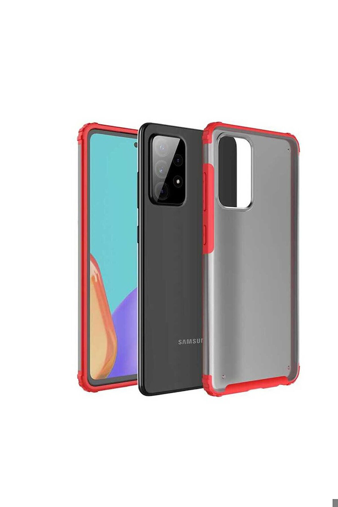 Samsung Galaxy A72 Uyumlu Kılıf Zore Volks Kapak Kırmızı