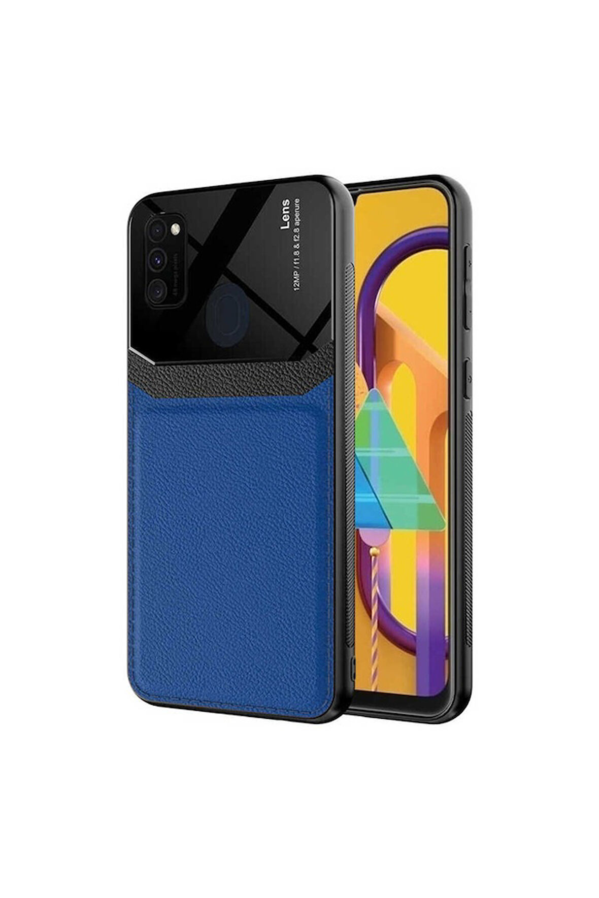 Samsung Galaxy M21 Uyumlu Kılıf Zore Emiks Kapak Lacivert