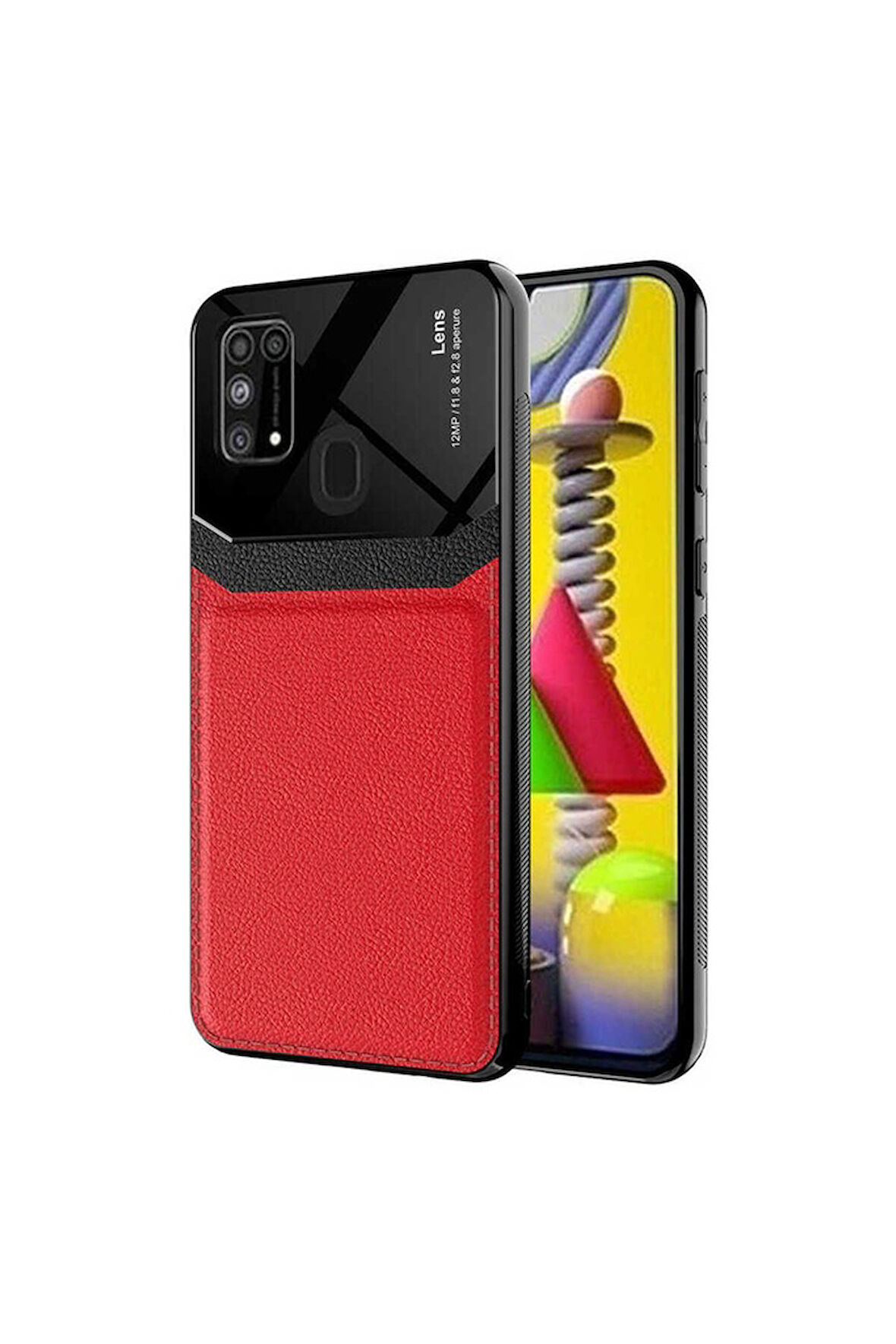 Samsung Galaxy M31 Uyumlu Kılıf Zore Emiks Kapak Kırmızı
