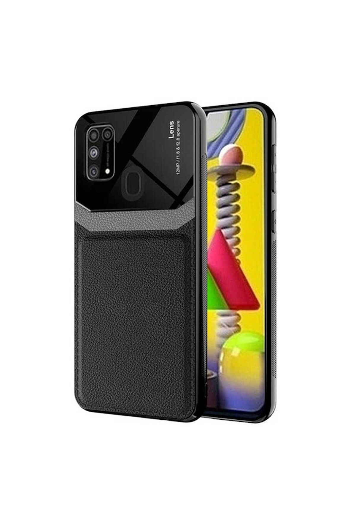 Samsung Galaxy M31 Uyumlu Kılıf Zore Emiks Kapak Siyah